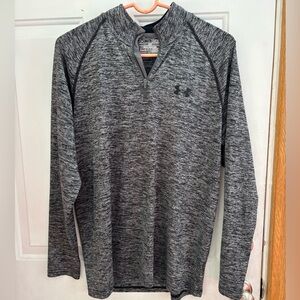 Under Armour Heathered Dark Gray 1/4 Zip Performance Top